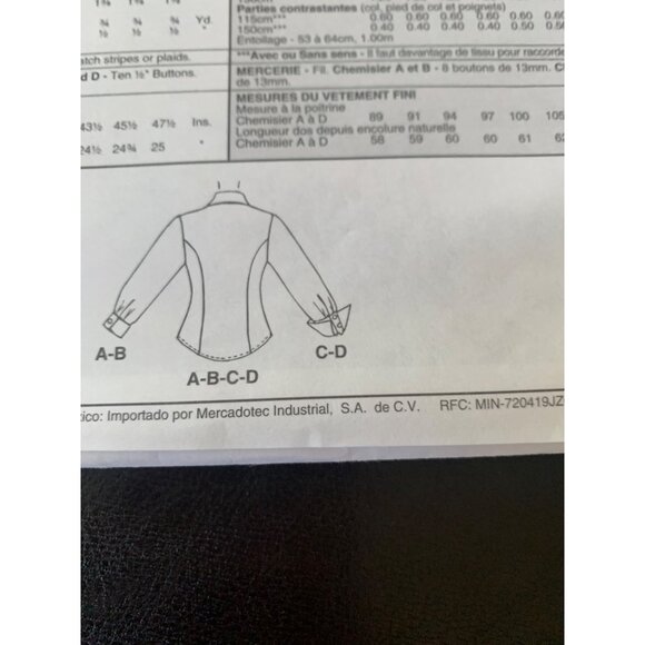 McCall's Misses Shirt Sewing Pattern Sz 4 - 6 8918 - Uncut - Picture 8 of 10